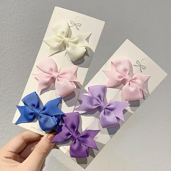 

hair accessories girls bow clip solid color bands grosgrain ribbon kids hairpin headware cartoon headdress, Slivery;white