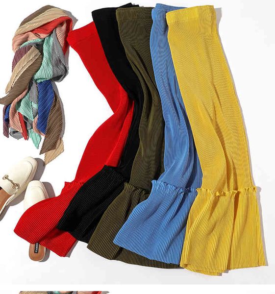 

skirt fashion miyake pleated solid elegant ruffles versatile skirt, Black