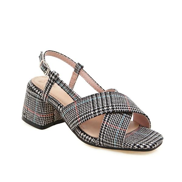 

openwork sandals in the summer of 2021, product is thick with square head 40-43 buckle women's shoes, Black
