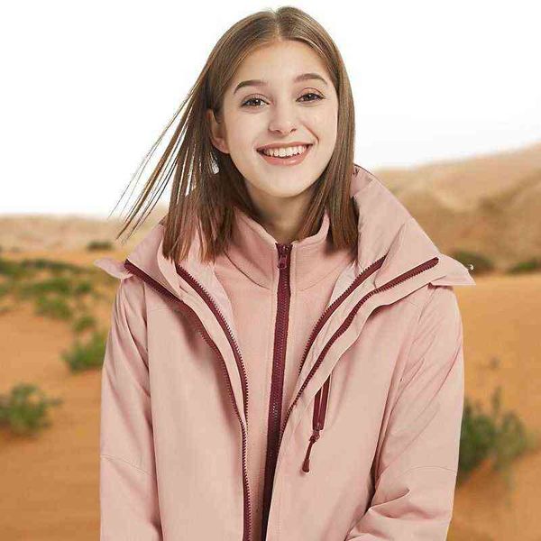 

three in one sports jacket windproof waterproof warm travel hiking mountain climbing outdoor couple removable two-piece suit, Black;brown