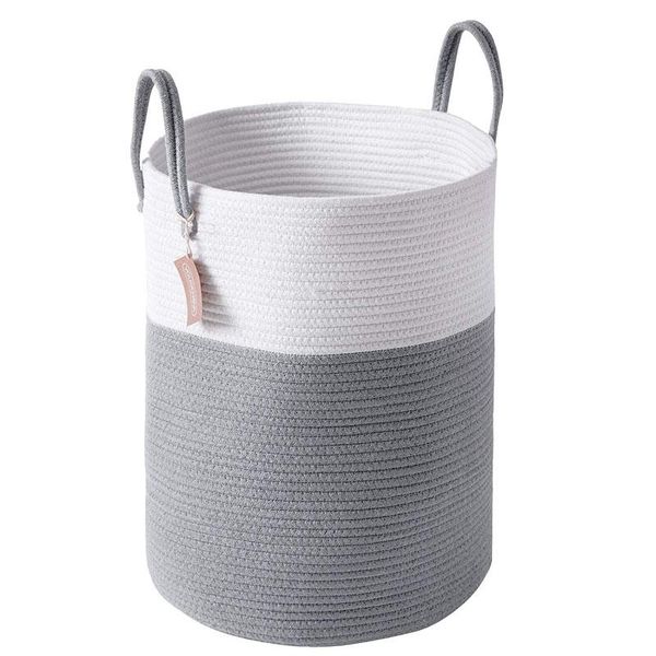 

laundry bags folding dirty clothes basket storage large woven cotton rope bucket