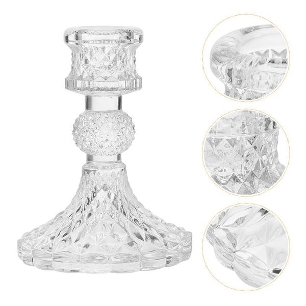 

candle holders 2pcs simple glass candlestick clear stand holder for home