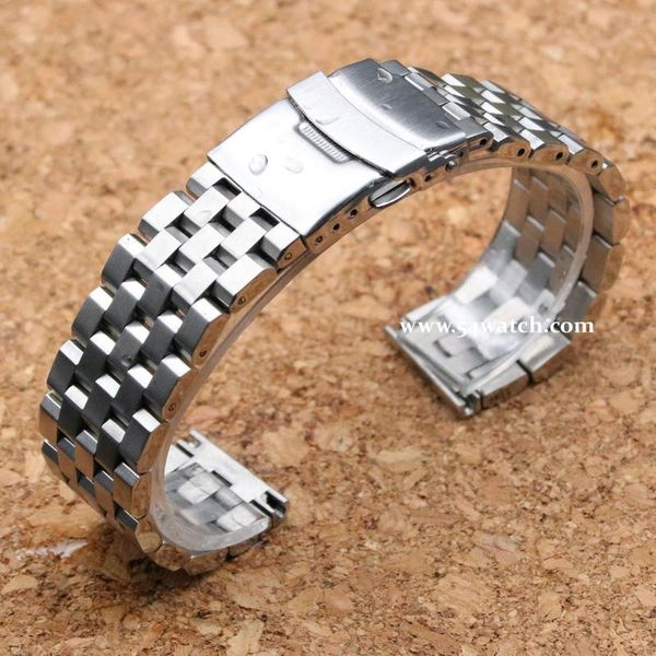 

watch bands 20mm stainless steel straight end metal, Black;brown