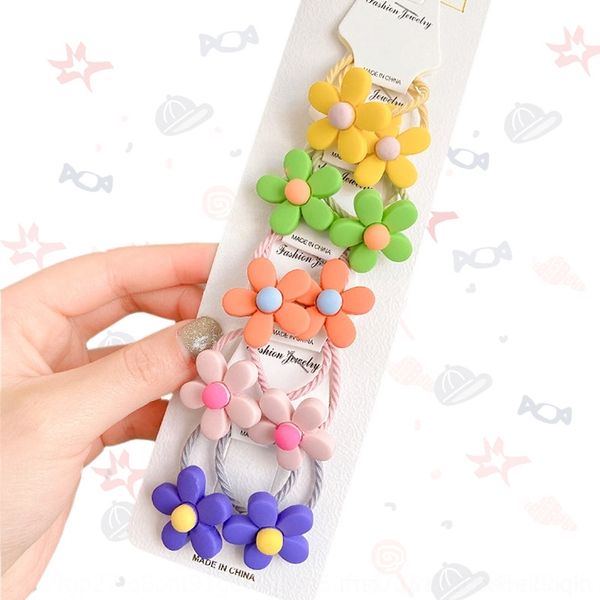 

5yb children's elastic flower does not hurt children's band accessories hairelastic band flower does not hurt hair, Slivery;white