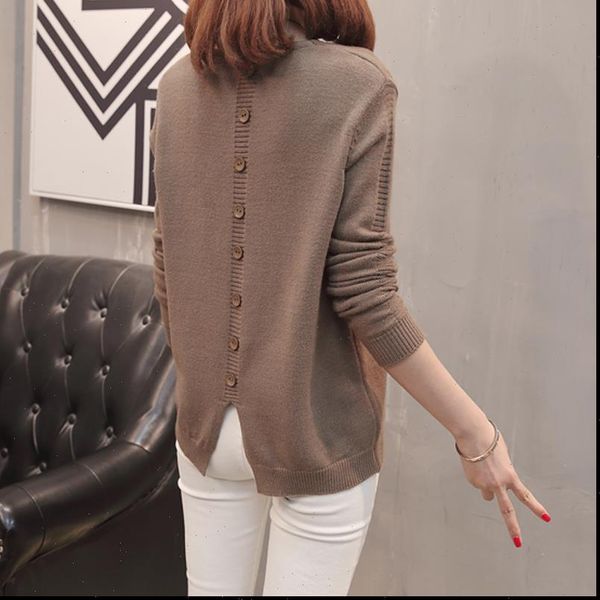 

spring autumn fashion womens sweaters v neck loose button long sleeve plus size pullover ns4448, White;black