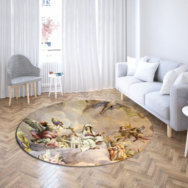 

british royal oil painting round carpet 3d print for living room floor rugs bedroom chair area home luxury mat carpets