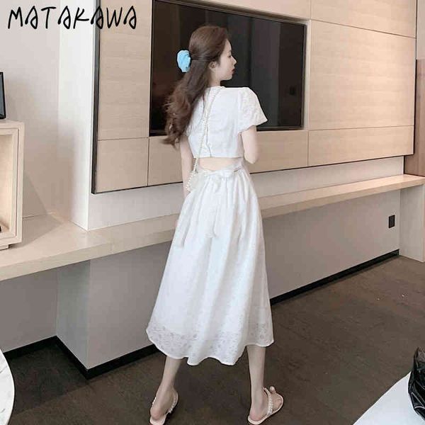 

matakawa french white round neck woman dress ruffle robe floral dresses for women puff sleeve vestido feminino 210513, Black;gray