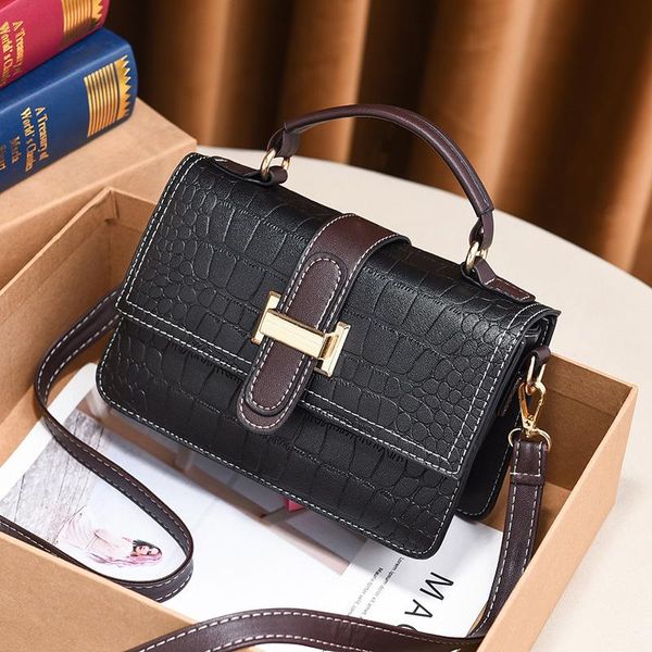 

solid color fashion one shoulder handbag women casual messenger bag pu leather bags