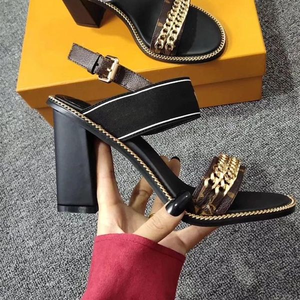 

dress shoes high heel for women, with box and belt buckle, roman style, trendy, punk, Black