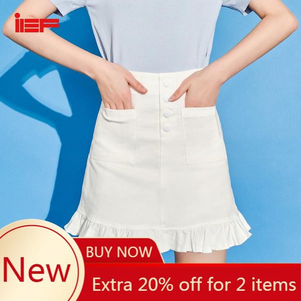 

skirts ief 2021 summer ruffles skirt fashion women solid high waist slim fit elegant female a-line 1325k-d162-, Black
