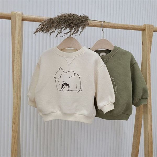 Sweatshirt Koreanische Version des Babys Lazy Bear Boy Niedlicher Cartoon Lässiger Rundhalspullover Herbstkleidung 1017 35 210622