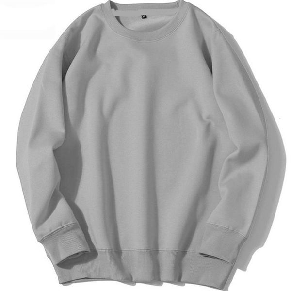 

women's hoodies & sweatshirts solid color pullover 2021 autumn and winter fashion korean ladies o-neck fleece warm gray, Black