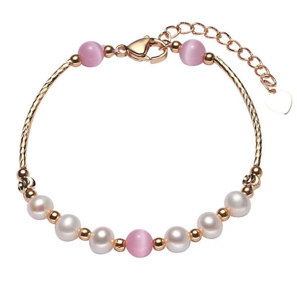 

link, chain selling 5mm natural freshwater pearl jewelry opal bracelet female metal fashion classic, Black