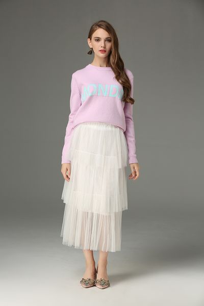 

red autumn colorfull winter jacquard letter runway what day is today knitting rabbit veet pullover sweater soft casual jumper, White;black