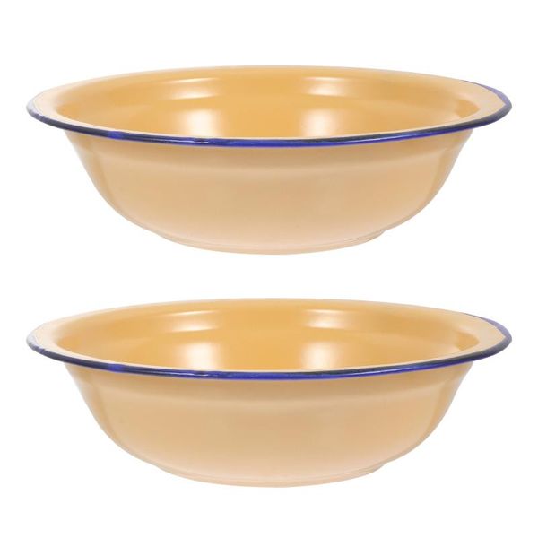 

bowls 2pcs vintage soup enamel basins practical household enamelware