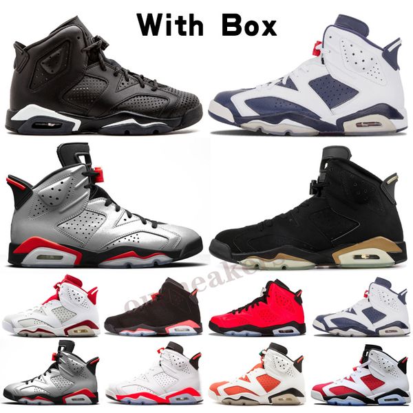 

basket shoes 6 6s og high tokyo bio hack iridescent reflective white royal toe obsidian unc sneakers 40-47, Black;brown