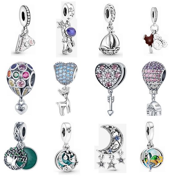 

other s925 sterling silver cute star astronaut moon charms beads fit original bracelet making fashion jewelry gift