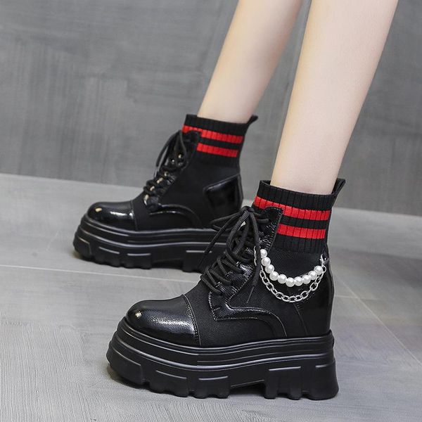 

boots women anklet round toe comfortable platform short for woman winter female keep warm outdoor walking, Black