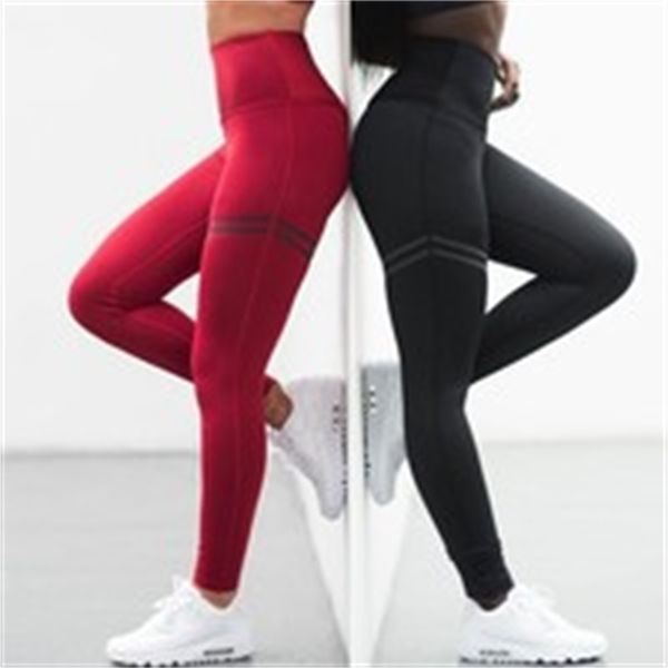 

leggings fashion double ring offset hip lifting yoga 5006, Black