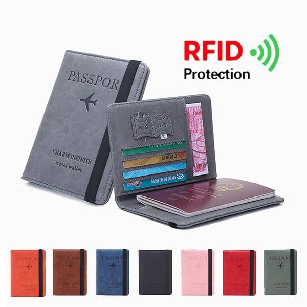 

card holders laoshizi luosen anti-theft passport holder rfid-blocking wallet travel, Brown;gray