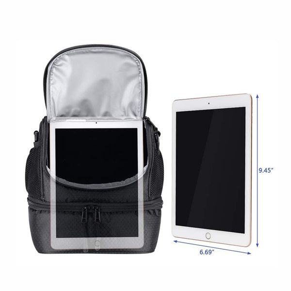 

black shoulder belt outdoor portable single shoulder messenger bag double-layer thermal insulation ice bag