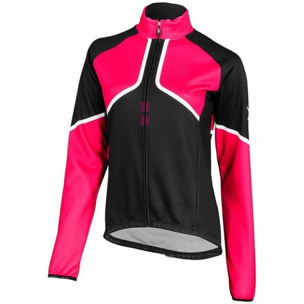 

womens "all day" cycling jersey long sleeve bike racing jackets, Black;red