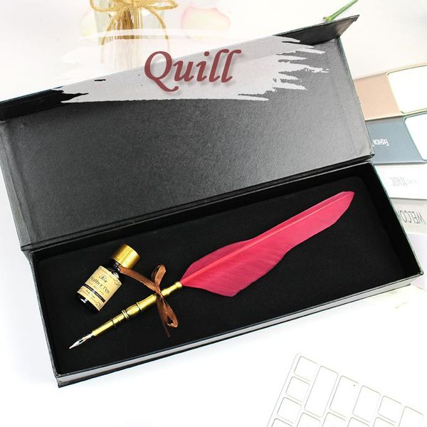 

fountain pens retro feather dip pen quill set calligraphy writing stationery creative vintage birthday gift box