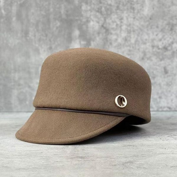 

berets korean fashion wool wide brim designer beret knight fedora hat winter keep warm visors for women cap horseman leisure, Blue;gray