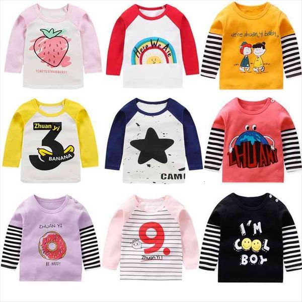 

kids clothes cartoon t shirt fall for boy girl warm fashion cotton drop girls 3 to 8, Blue