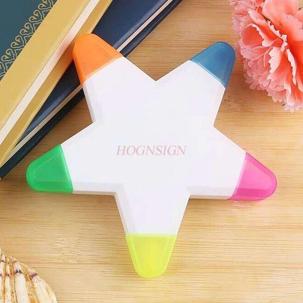 

highlighters learning stationery five-color flower highlighter marker rough strokes focus small fresh, Black;red
