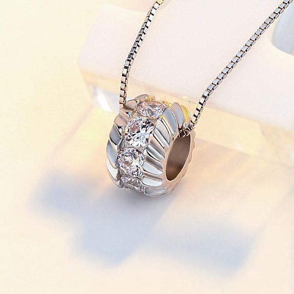 

chains s925 sterling silver necklace korean version of the cold wind personality zircon temperament female transfer bead collarbone