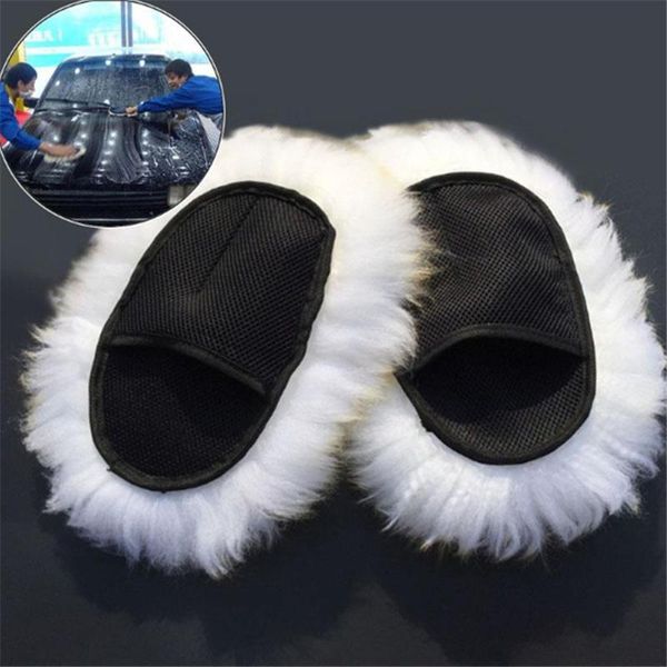 

car sponge super long hair breathability mesh paws sheepskin washing cleaning polishing gloves luxury lamb wool glove