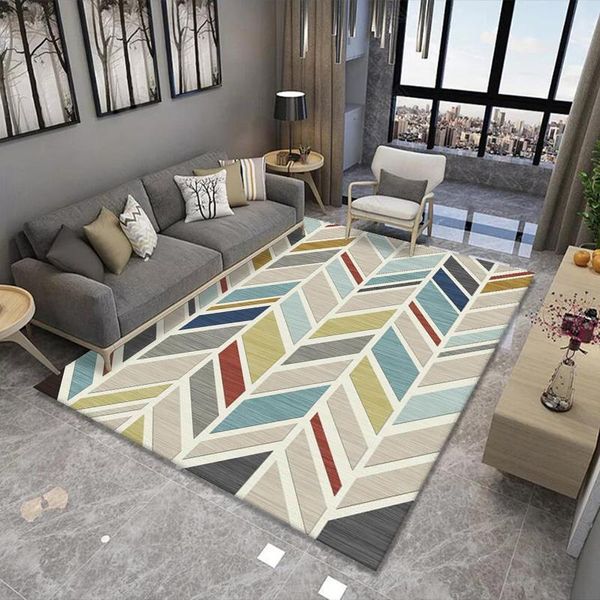

carpets nordic splicing geometric printed carpet rug and for home living room light luxury bedroom anti-slip washable large rugs