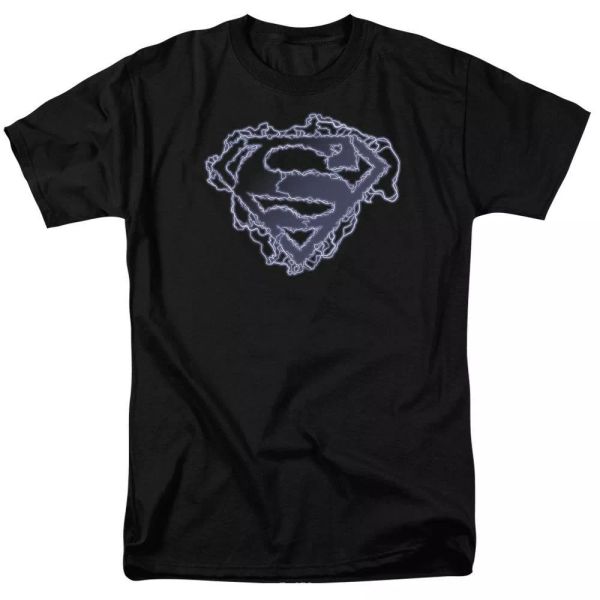 

Superman Electric Supes Shield T-Shirt DC Comics Sizes S-3X NEW, White;black