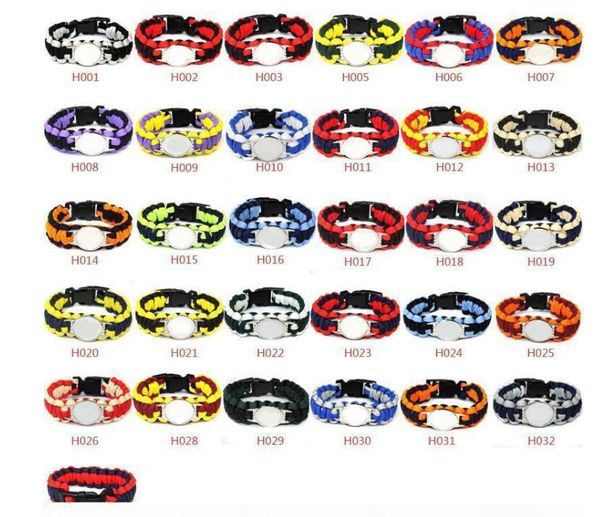 50 pcs Novos estilos de mistura 32 equipes de futebol Paracord Survival Bracelets feito personalizado camping esportes pulseira personalizada logotipo equipe guarda-chuva