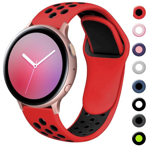 

watch bands silicone band for samsung galaxy active 2 strap gear s3 frontier huawei gt-2-2e-pro bracelet 3 45mm/46mm/42mm, Black;brown