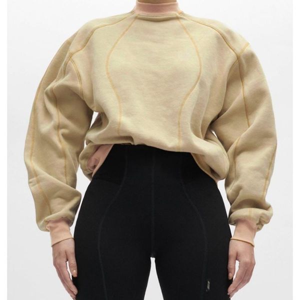 

women's hoodies & sweatshirts 2021 cotton biker women hoodie loose casual simple bright line decoration pullovers long sleeve turtlenec, Black