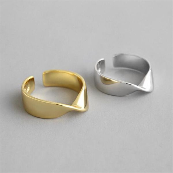 

wedding rings trend sterling silver manual twist fashion temperament women mobius opening s925 charm jewelry engagement gift, Slivery;golden