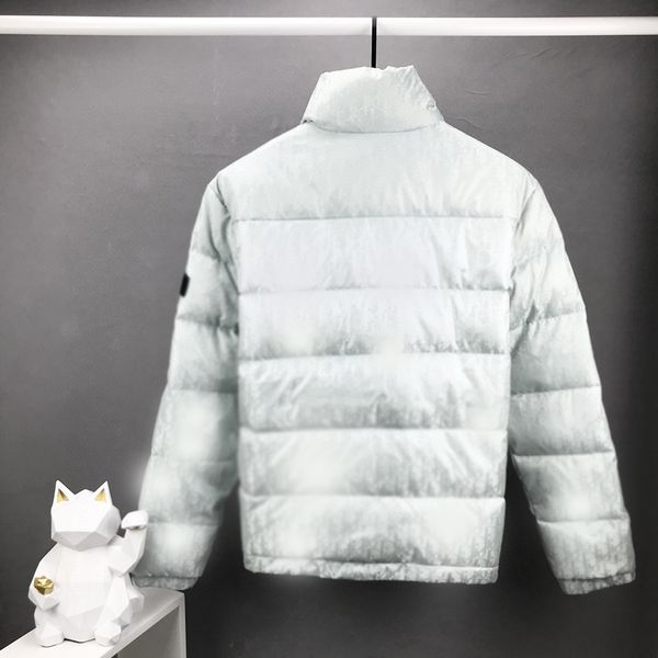 

men women down puffer jacket oblique full body letter appliques male warm zipper outwear gentlemen stand collar winter coat 202, Black