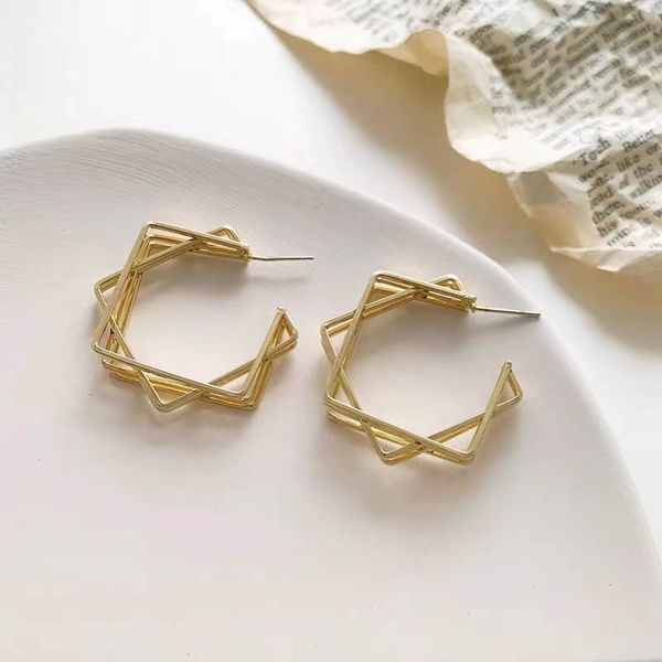 

2021 new square irregular geometric earrings for women, Black