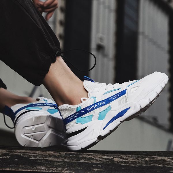 

women men trainer sport size 44 running shoes gray black blue red white sunmmer thick-soled runners sneakers code: 02-0895, White;red