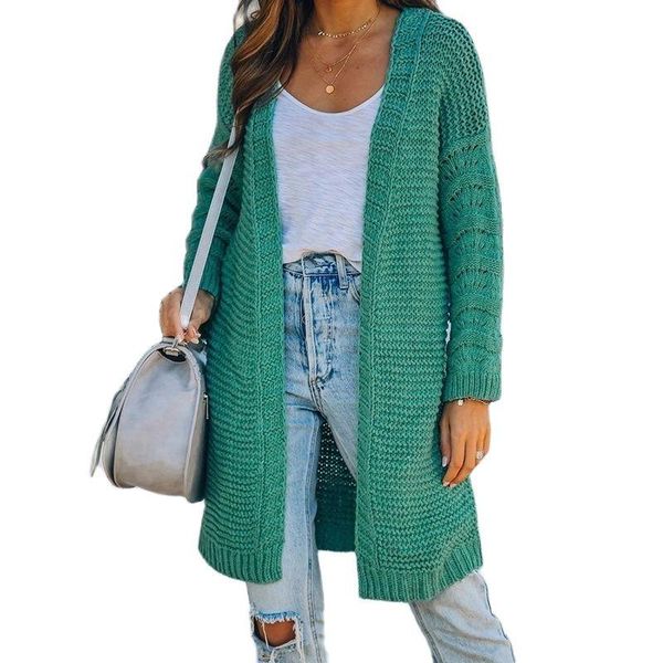 

women's knits & tees women knitted sweater fall winter commuter cardigan long sleeve loose jacket casual solid color high streetwear, White