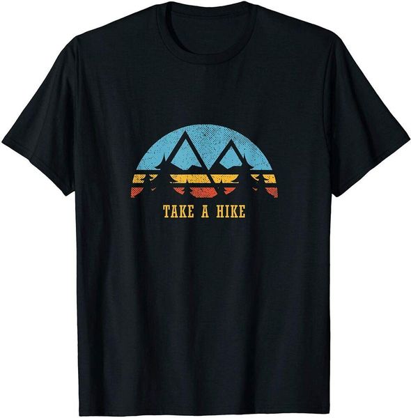 

retro sunset hiking go take a hike gift camping mountains t-shirt size m - 5xl, White;black