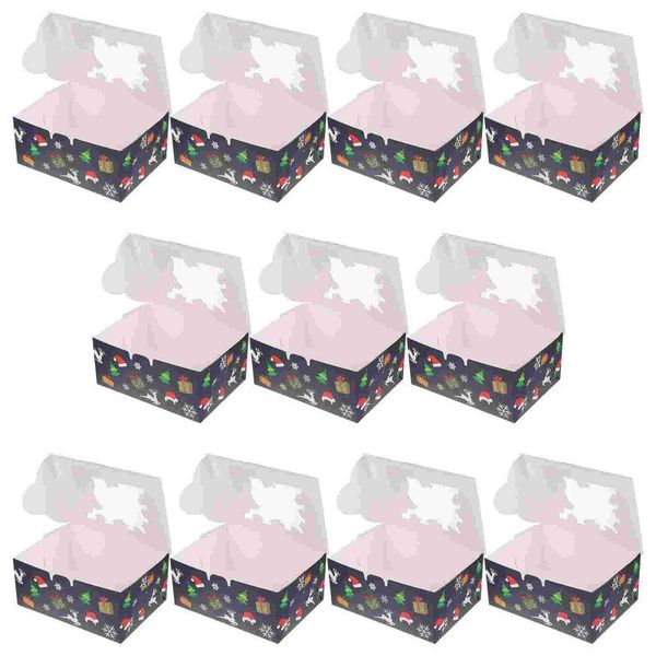 

gift wrap 10pcs christmas biscuit wrapping boxes delicate dessert candy holders (blue)
