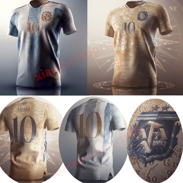 

2021 2022 men argentina concept soccer jersey maradona special badge golden elements 10 messi football shirt, Black;yellow