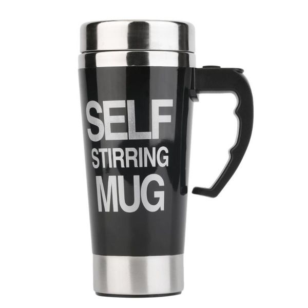 

mugs 350ml stainless steel self stirring mug auto mixing tea milk coffee cup office kitchen bar 3 colors drop drinkware