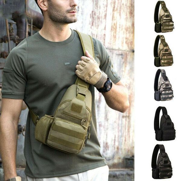 

colors men fashion casual chest bag solid print multi function zipper adjustable belt waterproof sports travel waist bags