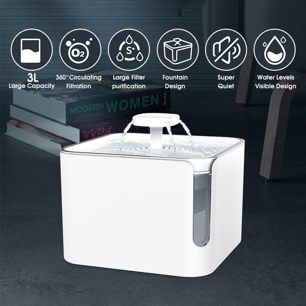 

automatic pet cat dog feeder drinking fountain cats water 360 circulating filtration dispenser bowls & feeders