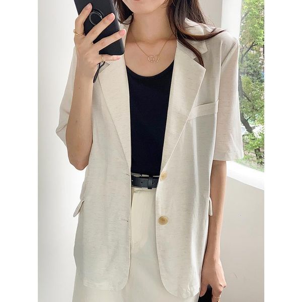 

women's suits & blazers thirteen line short sleeve casual suit thin loose blazer coat summer 2021 3522, White;black