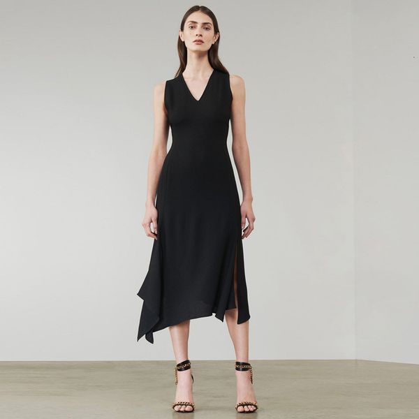 

dress xf quality court dressed in black retro france romantic elegant summer women's irregular fashion midi party, Black;gray